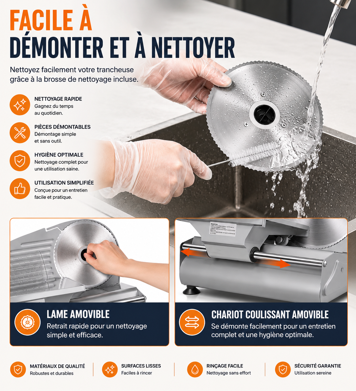 Trancheuse Électrique Multifonction en Acier Inoxydable