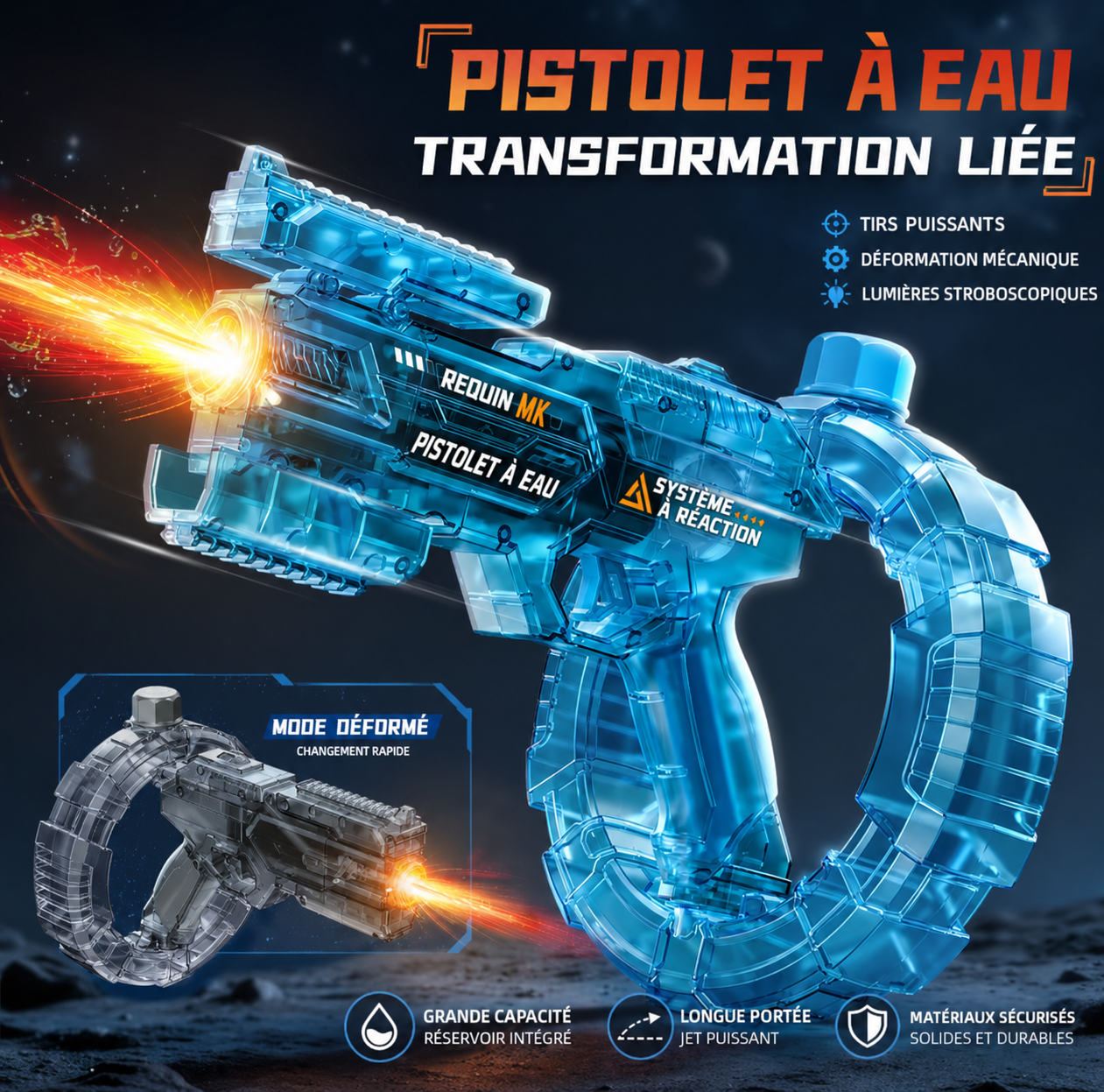 Pistolet a eau éléctrique type Futuriste