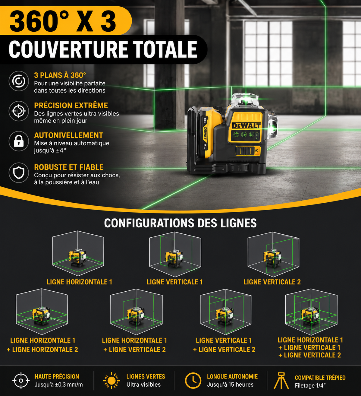 Niveau laser DEWALT 360° PRO